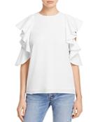 C/meo Collective White Noise Cold-shoulder Top