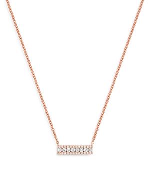 Bloomingdale's Diamond Mini Bar Necklace In 14k Rose Gold, 0.25 Ct. T.w. - 100% Exclusive