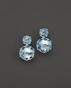 Ippolita Rock Candy Sterling Silver 2-stone Post Earrings In Blue Topaz