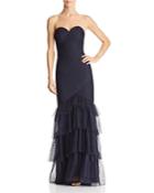 Bariano Claudia Strapless Tulle Gown