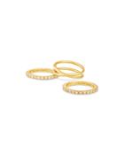 Kendra Scott Livy Pave & Crossover Rings In 14k Gold Plate, Set Of 3
