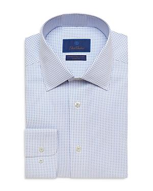 David Donahue Cotton Textured Micro Tic Trim Fit Dress Shirt