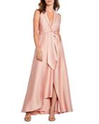 Aidan Mattox High/low Draped Front Wrap Gown