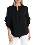 Vince Camuto Ruffled Henley Blouse