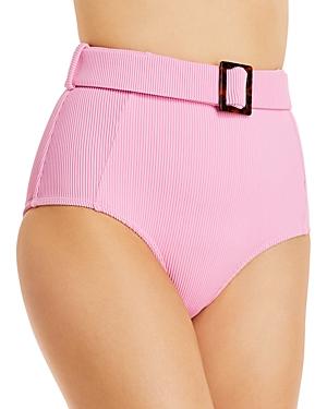 Charlie Holiday Zola Ribbed Belted High Waist Bikini Bottom