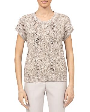 Peserico Cable Knit Short Sleeve Sweater