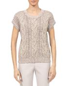 Peserico Cable Knit Short Sleeve Sweater