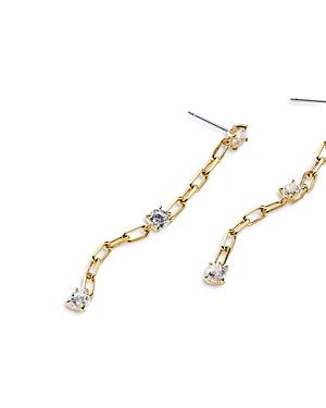 Nadri Zoe Cubic Zirconia & Link Linear Drop Earrings In 18k Gold Plate