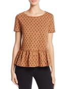 French Connection Rossine Printed Peplum Tee
