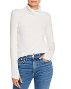 Enza Costa Ribbed Knit Turtleneck With Thumbholes