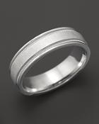 Men's 14k White Gold Comfort Feel Engraved Wedding Band - 100% Exclusive