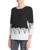 Karl Lagerfeld Lace-trimmed Color-block Top
