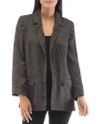 B Collection By Bobeau Leopard-print Relaxed Open Blazer