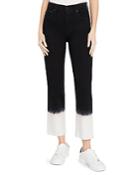 Alice + Olivia Stunning High Rise Straight Leg Jeans In Eclipse