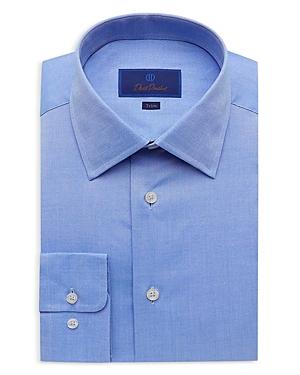 David Donahue Cotton Textured Trim Fit Dress Shirt