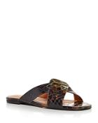 Clergerie Women's Issys Snake-embossed Slide Sandals