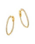 Bloomingdale's Micro-pave Diamond Inside Out Hoop Earrings In 14k Yellow Gold, 0.75 Ct. T.w. - 100% Exclusive