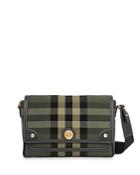Burberry Check Jacquard & Leather Note Crossbody