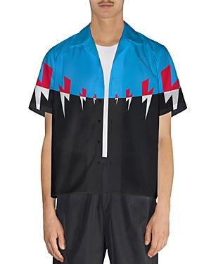 Neil Barrett Colorblocked Lightning Bolt Short Sleeve Shirt