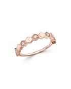 Bloomingdale's Diamond Milgrain Stacking Band In 14k Rose Gold, 0.15 Ct. T.w. - 100% Exclusive