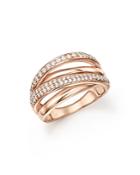 Bloomingdale's Diamond Crossover Ring In 14k Rose Gold, 0.50 Ct. T.w. - 100% Exclusive