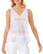 Tommy Bahama Harbour Striped Linen Blend Shell