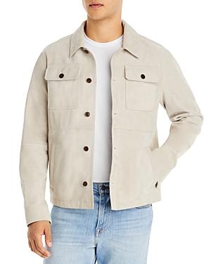 Michael Kors Jersey Bonded Suede Shirt Jacket