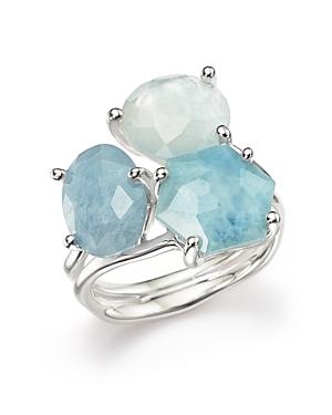 Ippolita Sterling Silver Rock Candy Wonderland Semi-precious Multi-stone Doublet Cluster Ring In Light Blue