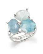 Ippolita Sterling Silver Rock Candy Wonderland Semi-precious Multi-stone Doublet Cluster Ring In Light Blue