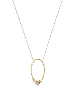 Bloomingdale's Diamond Open Oval Pendant Necklace In 14k Yellow Gold, 0.20 Ct. T.w. - 100% Exclusive