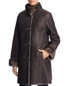 Maximilian Furs Mink Fur Collar Lamb Shearling Coat