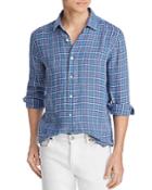 The Men's Store At Bloomingdale's Plaid Linen Classic Fit Shirt