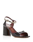 Marc Jacobs Amelia Embossed Ankle Strap Patent Leather Sandals