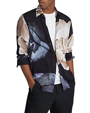 Reiss Beatrix Abstract Floral Regular Fit Button Down Shirt