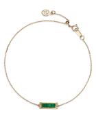 Bloomingdale's Emerald & Diamond Accent Chain Bracelet In 14k Yellow Gold - 100% Exclusive