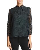 Joie Frayda Ruched-neck Lace Top