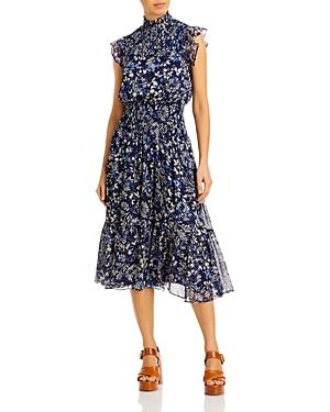 Aqua Floral Smocked Midi Dress - 100% Exclusive