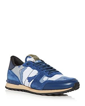 Valentino Garavani Men's Mesh Fabric Camouflage Rockrunner Sneakers