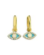 Own Your Story 14k Yellow Gold & Enamel Diamond Evil Eye Hoop Earrings