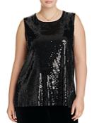 Vince Camuto Plus Sleeveless Sequin Top