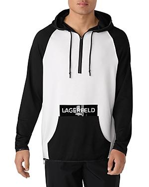 Karl Lagerfeld Paris Half Zip Colorblocked Hoodie