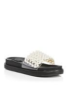 Aqua Imitation Pearl Slide Sandals - 100% Exclusive