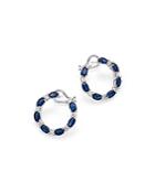 Sapphire And Diamond Circle Earrings In 14k White Gold - 100% Exclusive