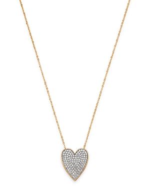 Bloomingdale's Pave Diamond Heart Pendant Necklace In 14k Yellow Gold, 0.50 Ct. T.w. - 100% Exclusive