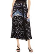 Sandro Jila Pleated Mixed-print Skirt