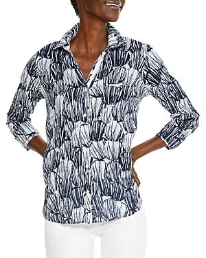 Nic And Zoe Indigo Shells Button Down Shirt