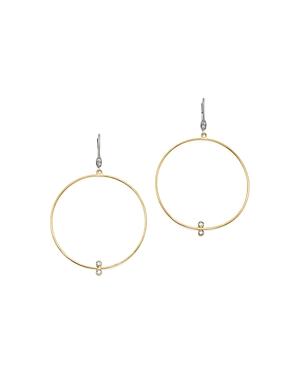 Meira T 14k White & Yellow Gold Open Circle Diamond Drop Earrings