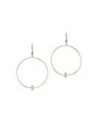 Meira T 14k White & Yellow Gold Open Circle Diamond Drop Earrings