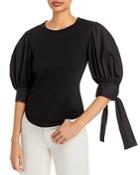 Cinq A Sept Carlie Tie Sleeve Top