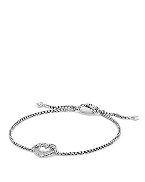 David Yurman Cable Collectibles Heart Station Bracelet With Diamonds